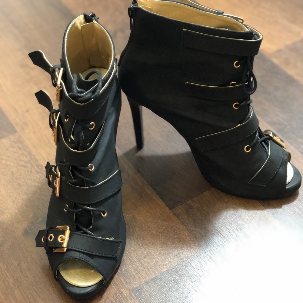 Chase &Chloe peep toe stiletto bootie.